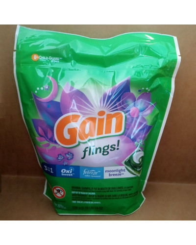 Капсули Gain Flings 24 Count 3 в 1 Oxi Boost с технологіею видалення запаху Febreze Moonlight Breeze 24 шт.