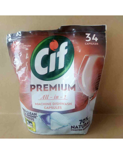 Капсули для посудомийних машин CIF PREMIUM ALL-IN-1
